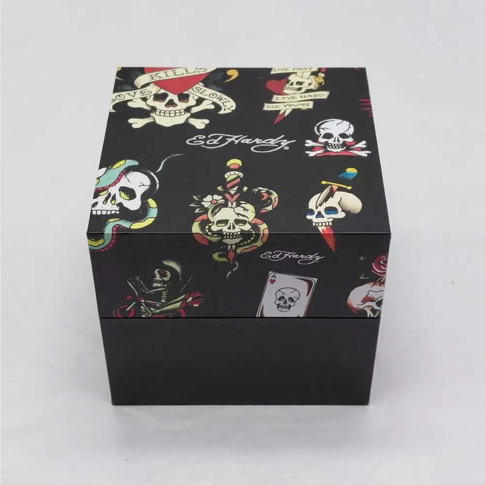Ed Hardy Mens Love Kills Slowly Skull Tattoo Quartz Watch Y2K Gothic Punk Rock
